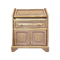 Vintage Look Secretaire In Dusty Pink En Goud