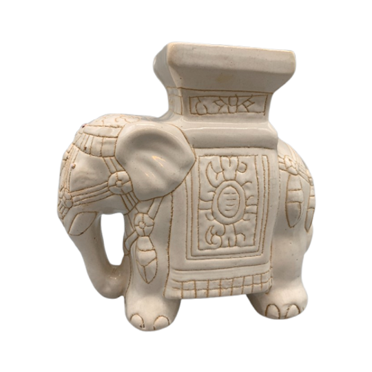 Vintage Olifant Keramiek Plantentafeltje 70's 1