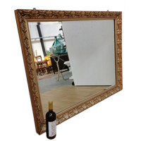 Grote Vintage Goudkleurige Hollywood Chic Schouwspiegel Spiegel Facet Geslepen