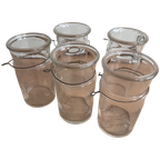 5x Authentiek Pastis Glazen/flessen Met Ijzerdraad Eromheen thumbnail 1
