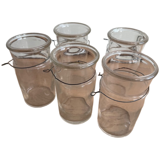 5x Authentiek Pastis Glazen/flessen Met Ijzerdraad Eromheen 1