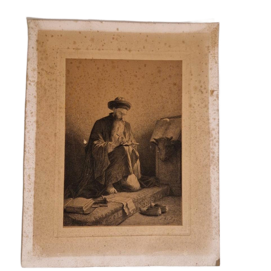 Antieke Druk Drukprent Gravure Ets Kunst 1