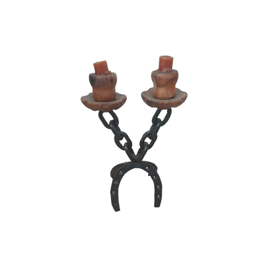 Vintage Brutalistische Gothic Kandelaar Hoefijzer Ketting 1
