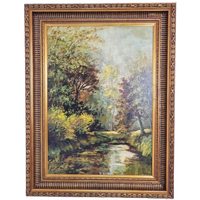 Bos Landschap Schilderij J. De Borge Olieverf Canvas Lijst