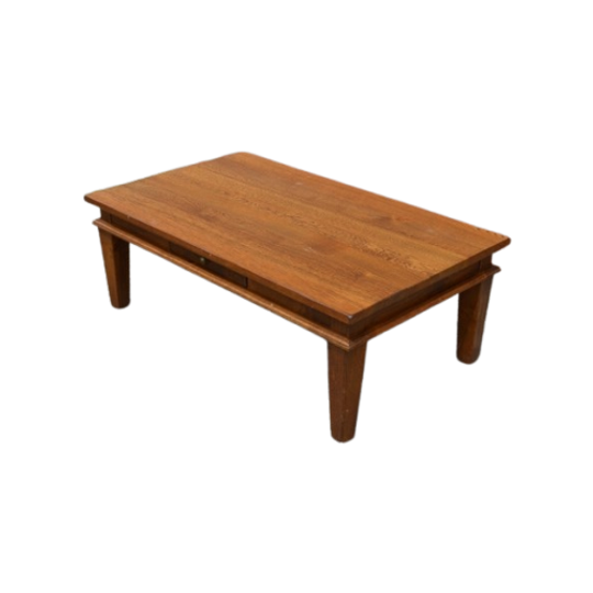 Salontafel Rechthoekig Massief Eiken Donker 1