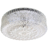 Vintage Ronde Glazen Plafonnière / Plafondlamp – Jaren 60/70 - (kh34)