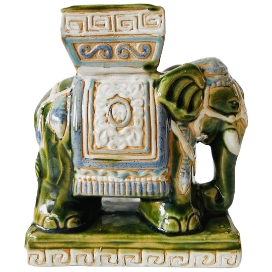 Oosterse Olifant Keramiek Groen Plantenstandaard Boho 1