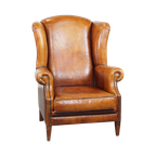 Stijlvolle, Royale Schapenleren Oorfauteuil In Een Warme Kleur En Met Een Uitmuntend Zitcomfort thumbnail 1