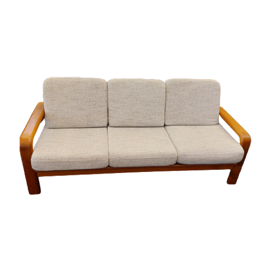 Vintage Deens Design Drie-zits Bank Teak 70s 1