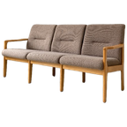 Vintage Houten Zithoek 3 Zitsbank En 2 Fauteuils thumbnail 1