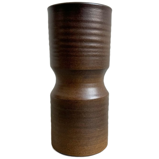 Vintage Bruine Keramiek Vaas 1