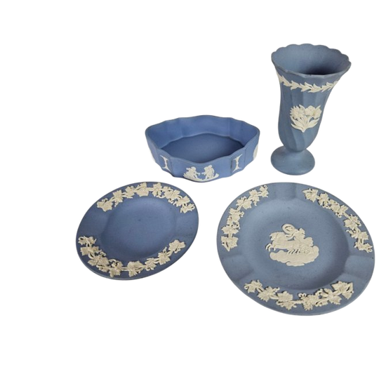 Wedgwood - Blue Jasperware - Lotje (4) - Engeland - 1970's 1