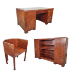 Compleet Wortelhouten Art Deco Bureau thumbnail 1