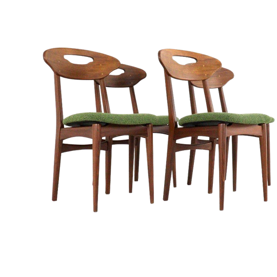 Set 4 Eetkamerstoelen Vintage Stoelen Nieuw Bekleed Gerestaureerd 1