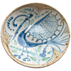 Handmade Gesigneerde Keramiek Schaal Pauw Vintage thumbnail 1