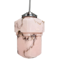 Roze Art Deco Plafondlamp, 1930’s
