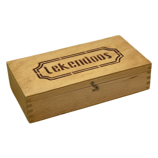 Oude Tekendoos Houten Opbergdoos 1