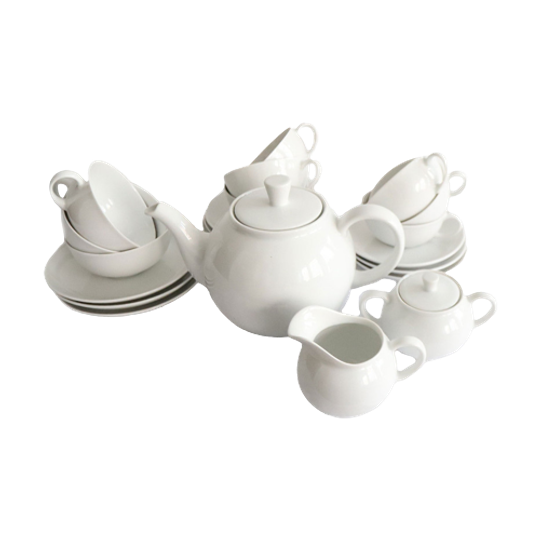Vintage 12-delig Thee Servies Arzberg Wit, Germany Jaren '70 1