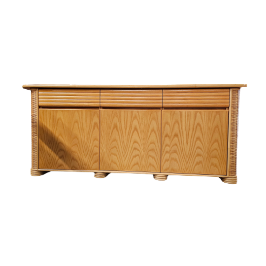 Wood / Bamboo / Rattan / Sideboard Roberti Rattan / 1970s Stunning Condition 1