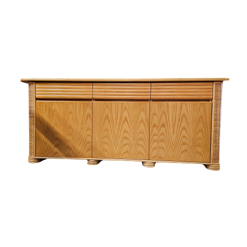 Wood / Bamboo / Rattan / Sideboard Roberti Rattan / 1970S Stunning Condition