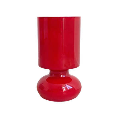 Vintage Ikea Lykta Rood Glazen Tafellamp - Mushroom