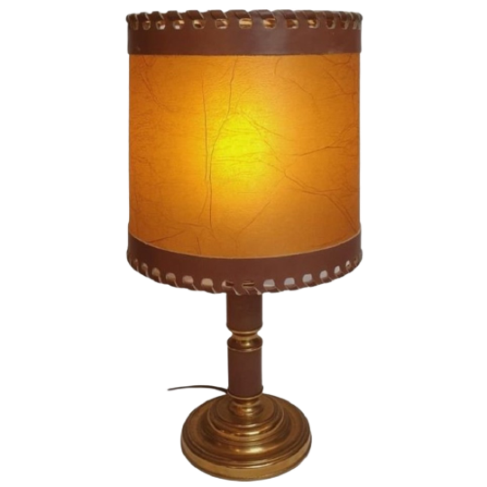 Tafellamp Vintage Met Leer 1