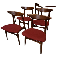 * Set Van 4 Vintage Stoelen Deense Stoelen