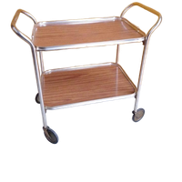 Midcentury Vintage Messing Serveerwagen, Trolley Bijzettafel