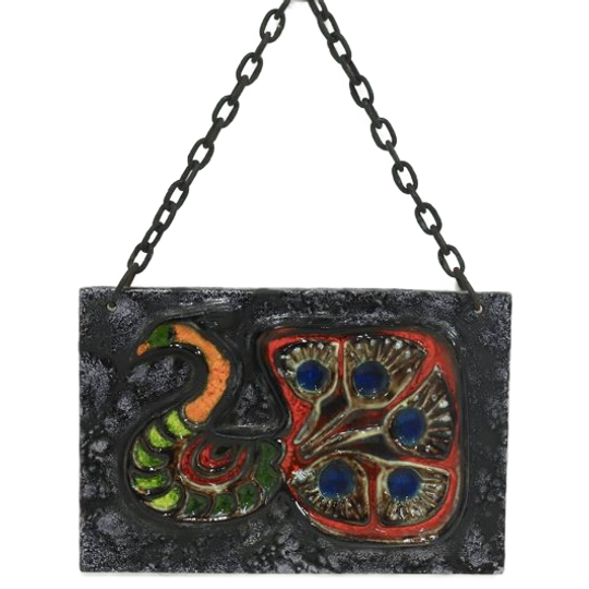 Ceramic Wall Plaque By Ruscha 1970s 1