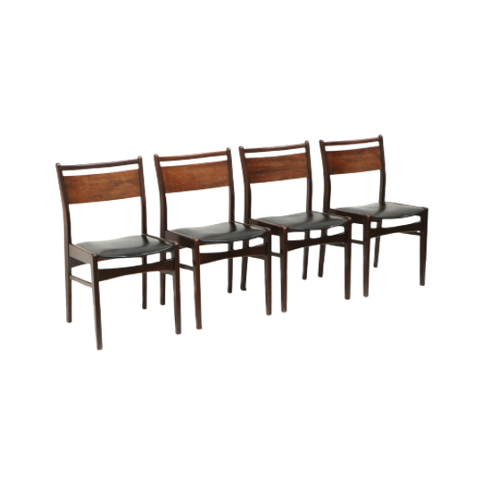 Set Van 4 Vintage Palissander Eetkamerstoelen Gemaakt In De Jaren ’60 1