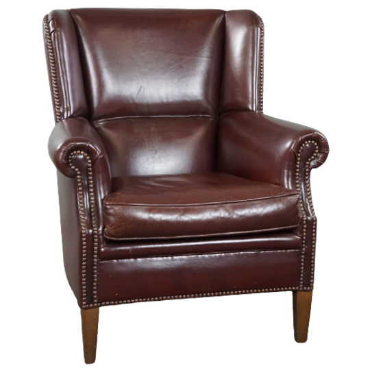 Comfortabele Schapenleren Fauteuil/ Armchair In Een Mooie Warme Kleur 1