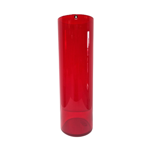 Red Pukeberg Sweden Cylinder Vase Xl, 1970S