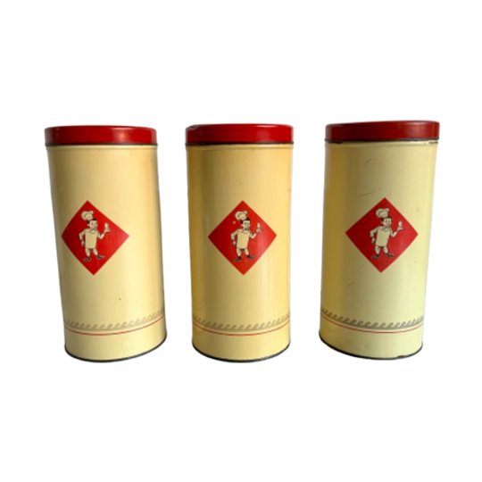 3x Vintage Beschuitblik Van Bolletje 1