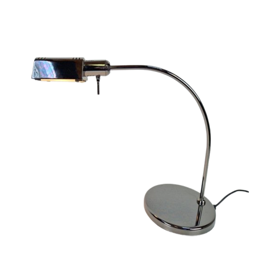 Vintage Bureaulamp Smoke Zilver Italy ’70 Regency Design 1