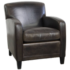 Stijlvolle En Tijdloze Zwart/ Grijze Schapenleren Design Fauteuil/ Armchair Met Comfortabele Zit thumbnail 1