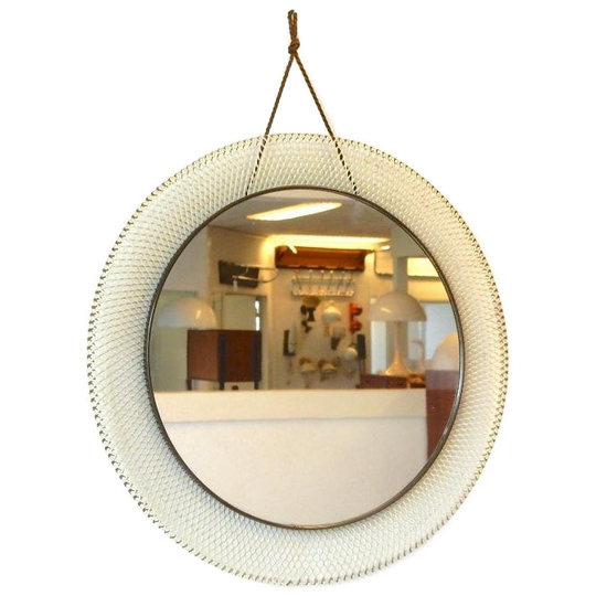 Vintage Spiegel Vereinigte Werkstätten Messing Mid Century 1