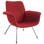 Rode Fauteuil Metalen Poten thumbnail 1