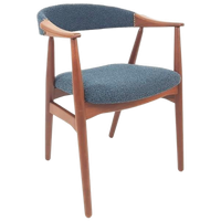 Deense Vintage Farstrup Stoel Blauw Model 213 Thomas Harlev