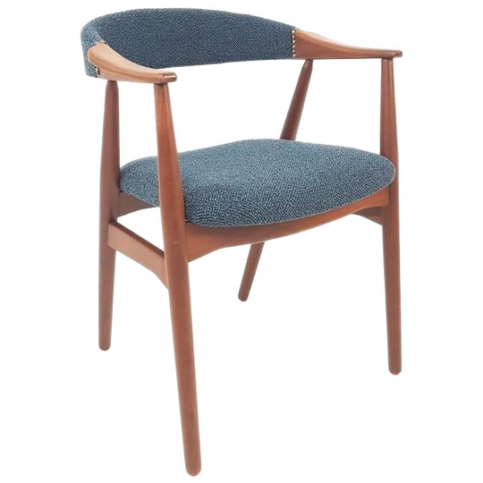 Deense Vintage Farstrup Stoel Blauw Model 213 Thomas Harlev 1