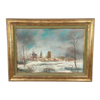 Georges Tahon - Schilderij - Veurne In De Winter thumbnail 1