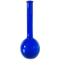 Vintage Fles Vaas Kobalt Blauwe Mid Century Vaas