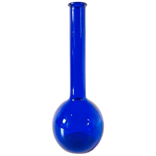 Vintage Fles Vaas Kobalt Blauwe Mid Century Vaas 1