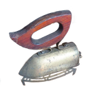 Antieke Ossentong Strijkijzer Messing thumbnail 1