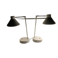 Set Jaren 80 Verstelbare Tafel- Bureau Of Nachtkast Lampen