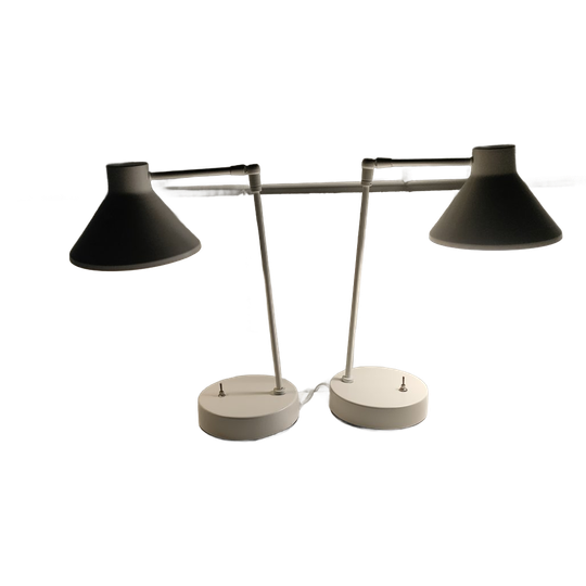 Set Jaren 80 Verstelbare Tafel- Bureau Of Nachtkast Lampen 1
