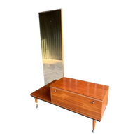 Vintage Teak Kaptafel Lowboard Met Spiegel