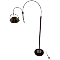 Dijkstra - Rare Model - Space Age Design / Mcm Floor Lamp With Two Arcs - Smoked Acrylic