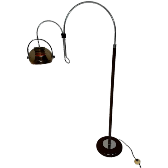 Dijkstra - Rare Model - Space Age Design / Mcm Floor Lamp With Two Arcs - Smoked Acrylic 1