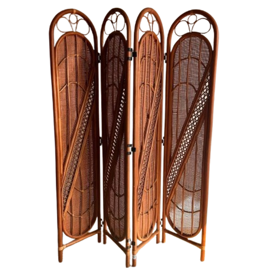 Rotan Bamboe Kamerscherm Vintage 1