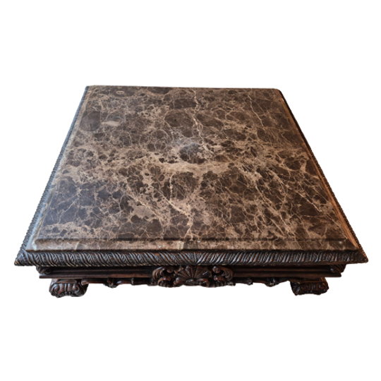 Salontafel Hout Marmer Blad 1